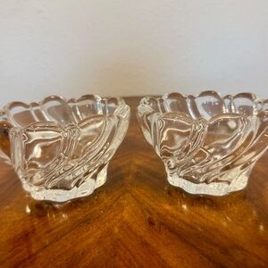2 Elegant Mikasa Peppermint Swirl Clear Crystal Bowls